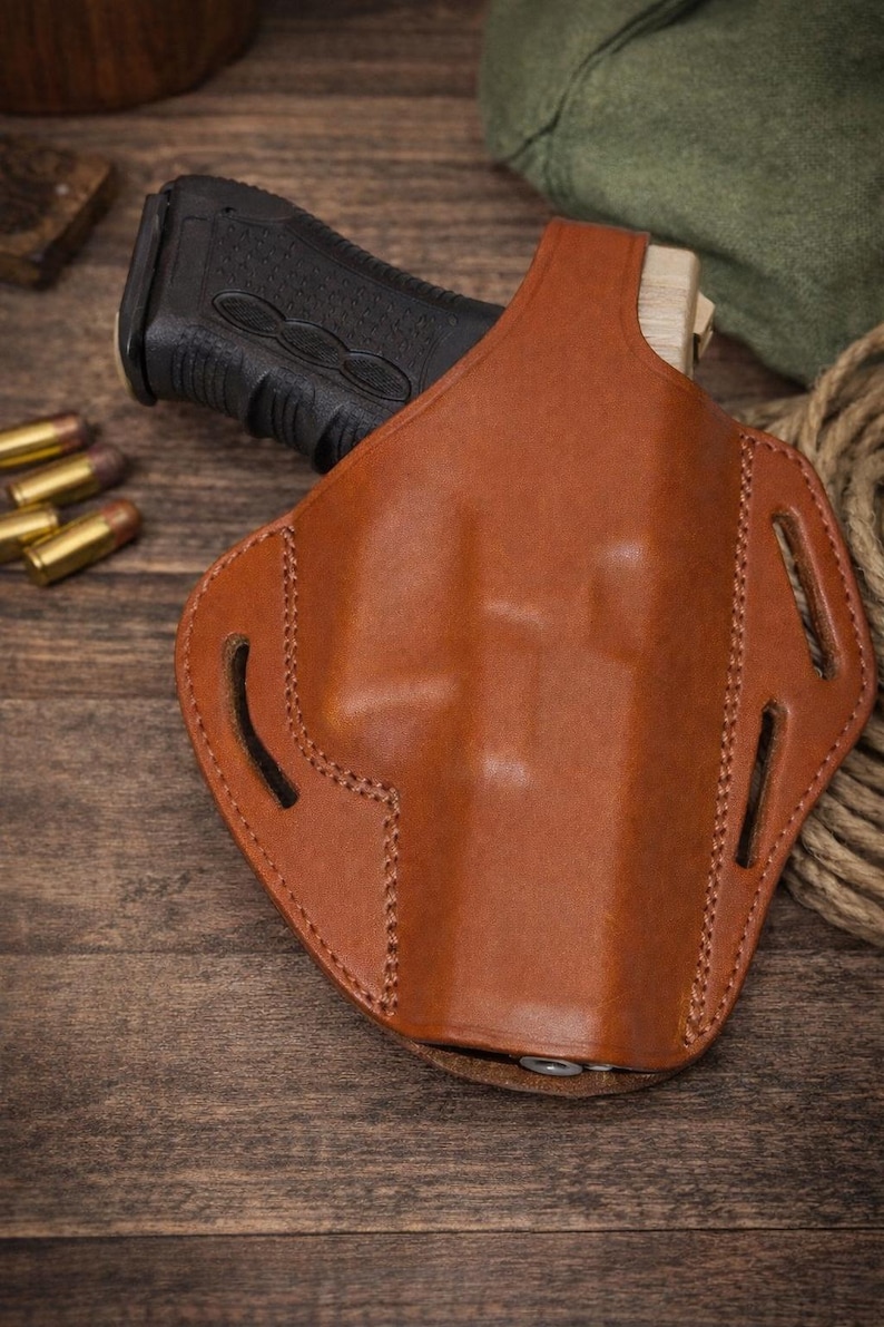 OWB Holster for Glock 17 - Genuine Leather -handmade Gun Holster -carry ...