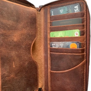 Bruin ECHT LEER apple IPHONE Telefoon Portemonnee geval handgemaakte gift samsung