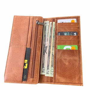 GENUNIE LEATHER IPHONE 13 Pro Telephone Wallet hoesje handgemaakt