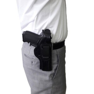 For Beretta 92F  genuine Leather Holster,  Black, Genuine Leather