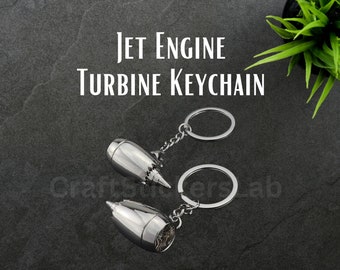 Jet Engine Keychain – Plane Turbine Engine Key Chain – Airplane Pilot Ultimate Charm Keyring