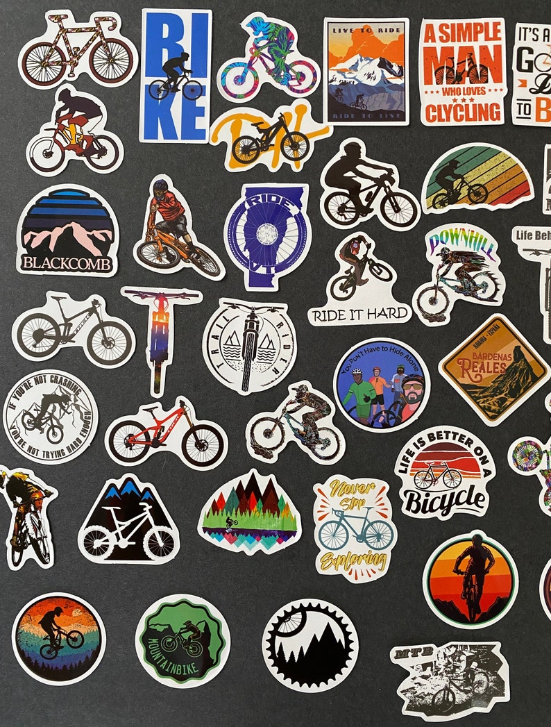 50pcs BMX Biking Off Road Dirt Bike MTB Themed Waterproof Stickers Pack image 6