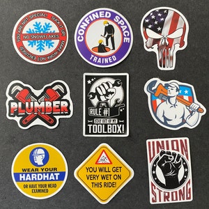 100pcs Funny Construction Hard Hat Welding Themed Waterproof Stickers ...