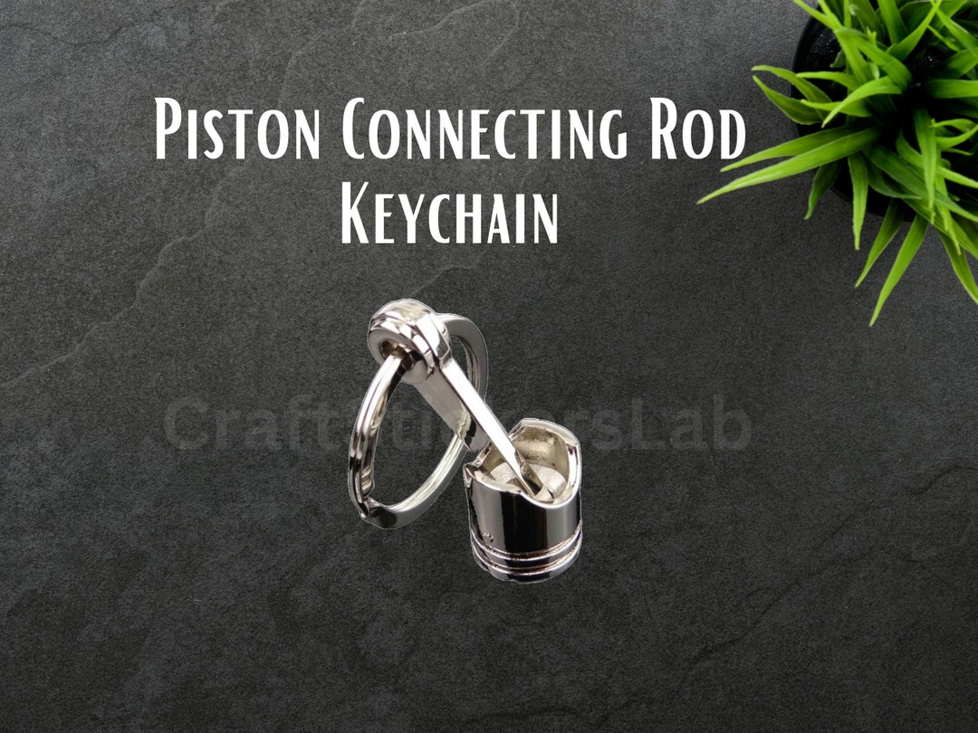 Metal Piston Connecting Rod Keychain Car Engine Enthusiast Gift Unique