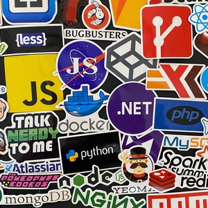 100pcs Computer Coding Programming Themed Waterproof Stickers Pack ...