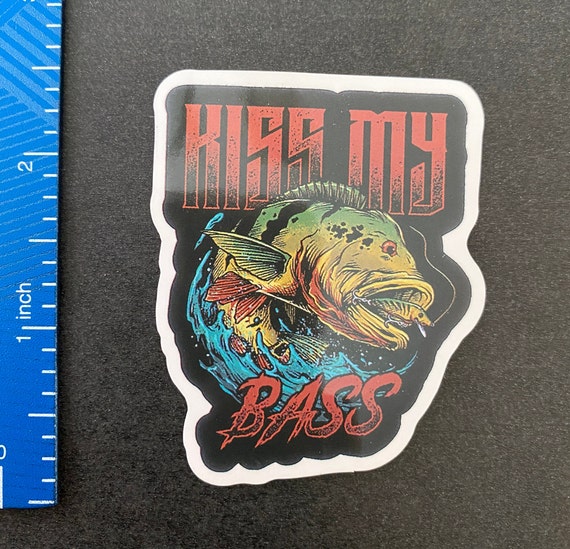 50pcs Funny Fishing Bass Fish Themed Waterproof Sticker Pack 