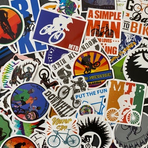 50pcs BMX Biking Off Road Dirt Bike MTB Themed Waterproof Stickers Pack image 1