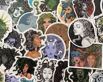 50pcs Medusa Mystic Snakes Themed Waterproof Stickers Pack Greek Mythology Vinyl Decal Sticker Lot