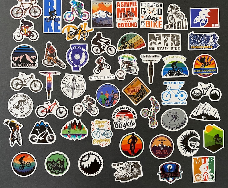 50pcs BMX Biking Off Road Dirt Bike MTB Themed Waterproof Stickers Pack image 2