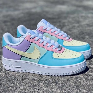 Pastel Multicolor Nike Air Force 1s Custom Sneakers Custom | Etsy