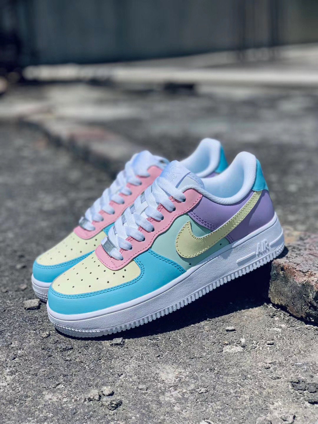 Pastel Multicolor Nike Air Force 1s Custom Sneakers Custom | Etsy