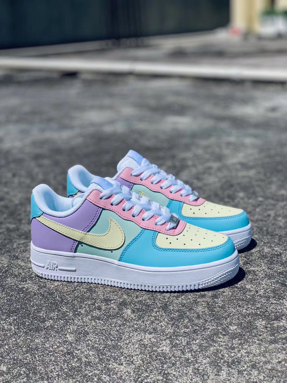 Pastel Multicolor Nike Air Force 1s Custom Sneakers Custom | Etsy