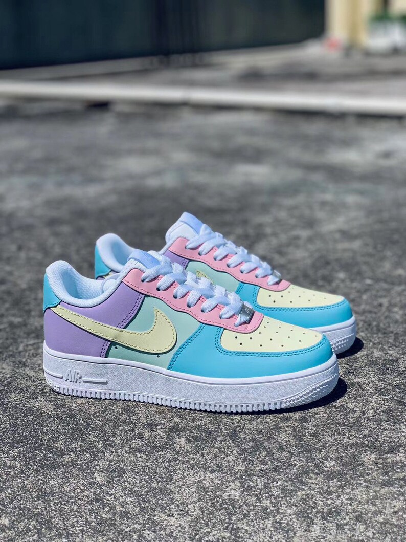 Beige Multicolor Custom Nike Air Force 1 Custom Designed Nike Air Force 1 Unlocked By You Grailify Nib 10w Nike Air Force 1 Low Shadow Sw Miami South Beach Women