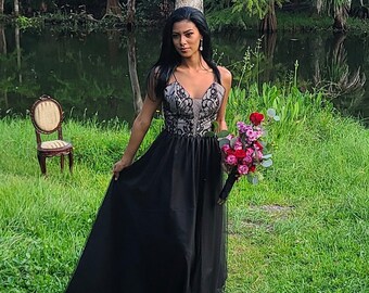 wedding dresses in black