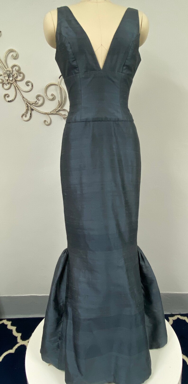 Couture Silk Dupioni Formal Dress. Exclusive Fitted Elegant Dress, Deep ...