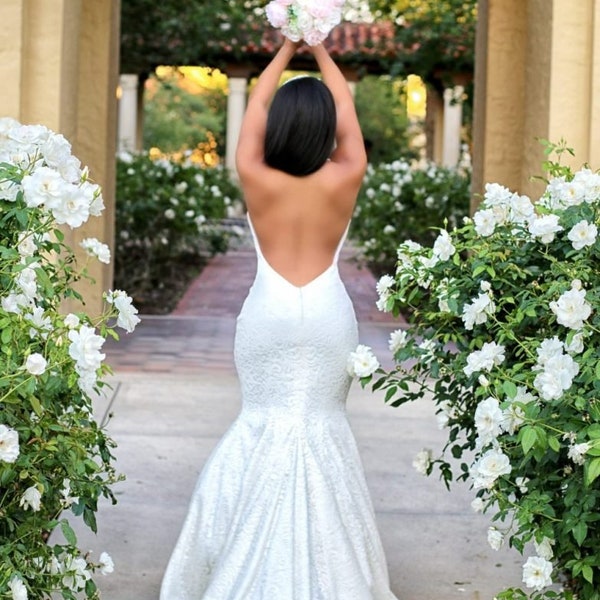 Low Back Wedding Dress Etsy