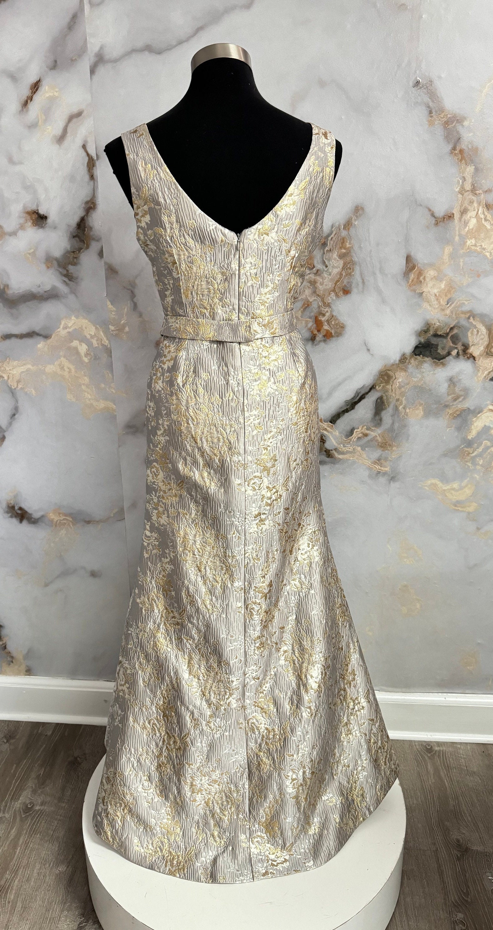slim fit dress slacks Chic and Holland HF110310 Size 12 Ivory Silver Crystal Pageant Dress S
