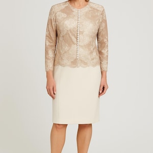 Handcrafted Rose Gold Sequin Lace Jacket: Mother of the Bride Top