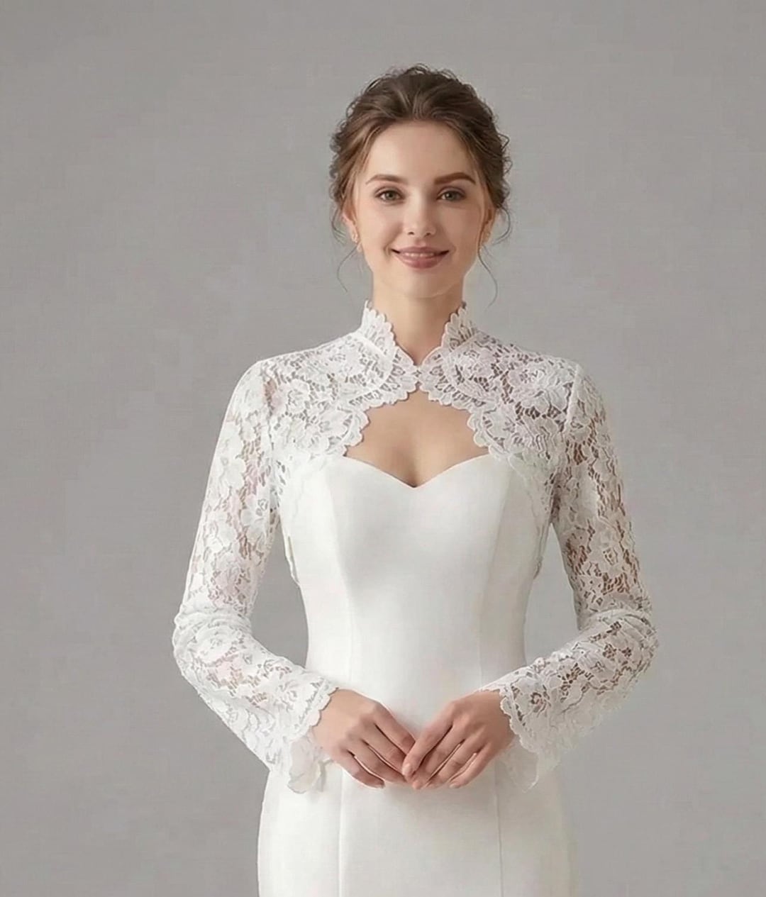 Bridal French Lace Bolero | Wedding Shrug With Bell Sleeves - Etsy