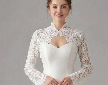 Bridal French Lace Bolero | Wedding Shrug With Bell Sleeves - Etsy