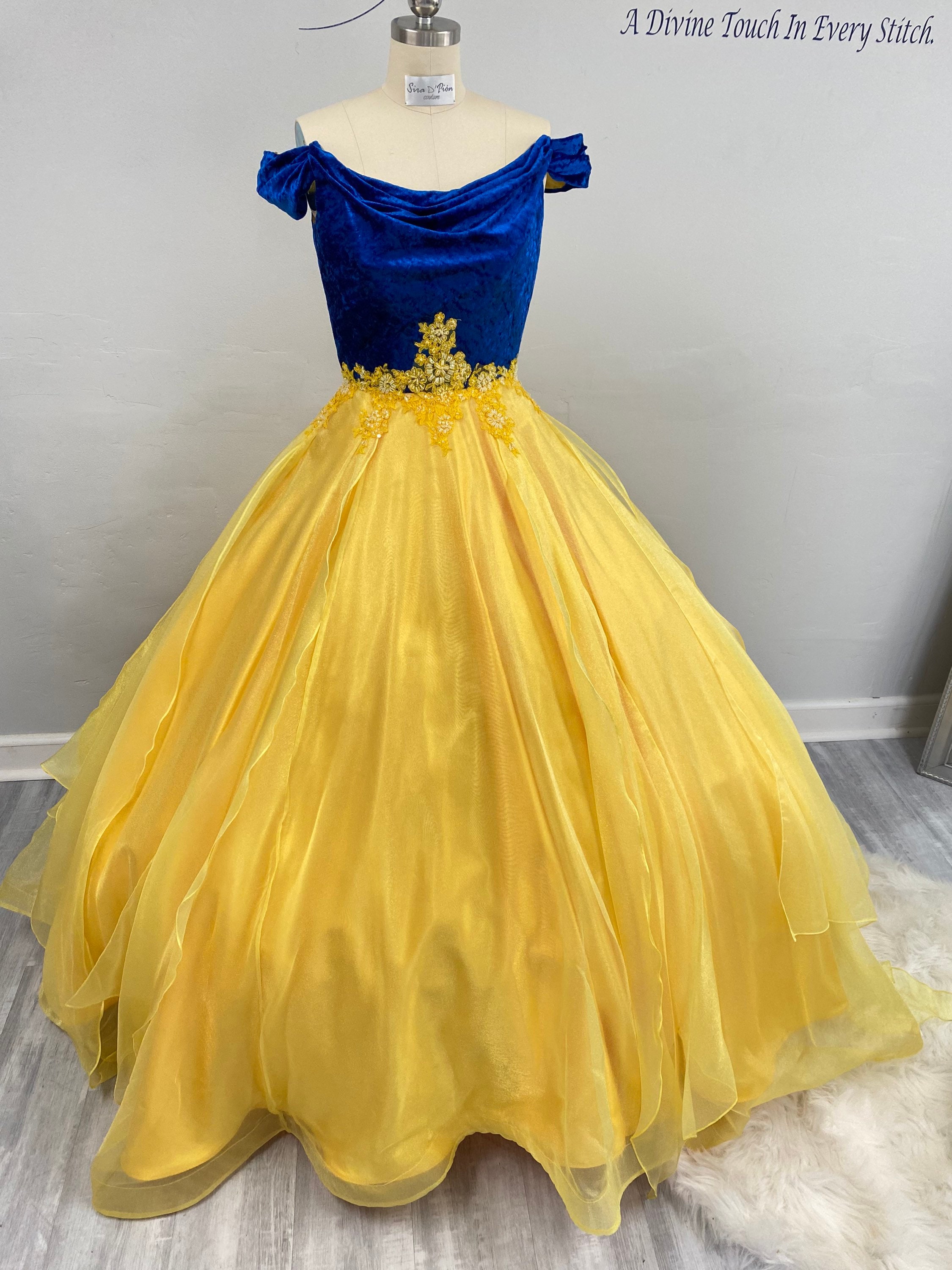 Blue and yellow dress online