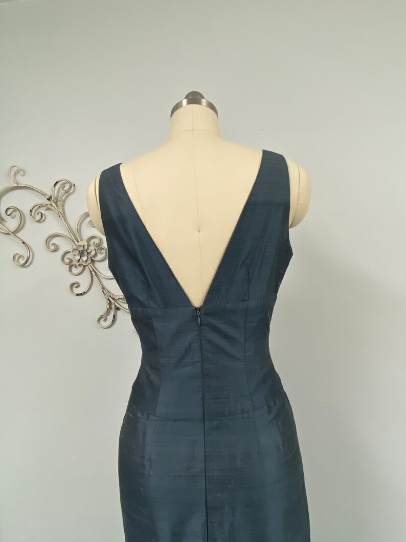 Couture Silk Dupioni Formal Dress. Exclusive Fitted Elegant Dress, Deep ...