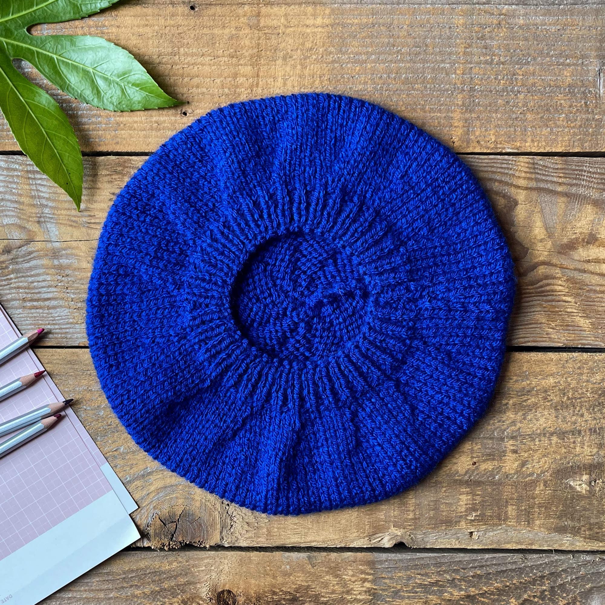 Royal Blue Knitted Beret Women's Hat French Beret Etsy UK