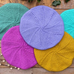 Raspberry Knitted Beret - Women's Beret - Adults - French Beret - Hat ...