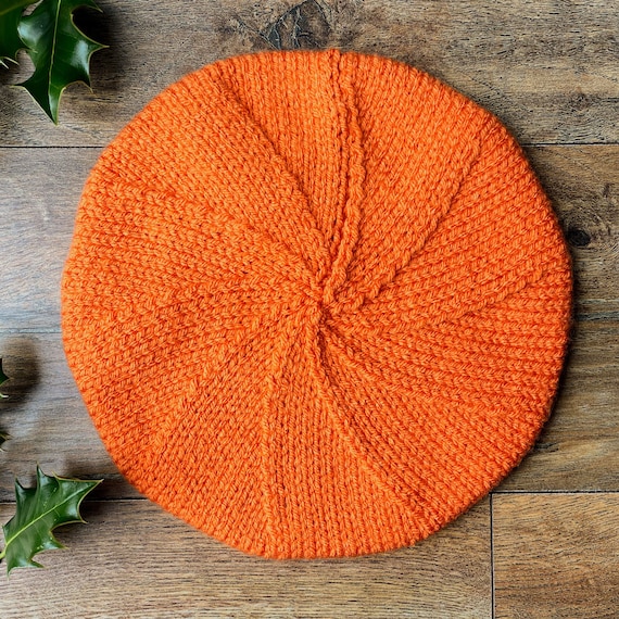 3919 Womens Knitted Beret Hat, Orange, Adult Women\'s Gift, French Beret Cap Orange 11 1/2 In Wool Felt French Beret | SUN YORKOS main image 4