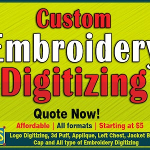 Custom Embroidery Digitizing | Custom Embroidery Pattern | Custom Digitizing | Embroidery Designs | Custom Logo Design | Embroidery