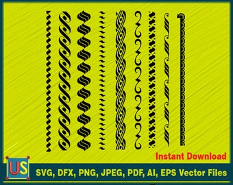 Vintage Border Design Bundle: Decorative Frames, Flourishes (Digital Download)