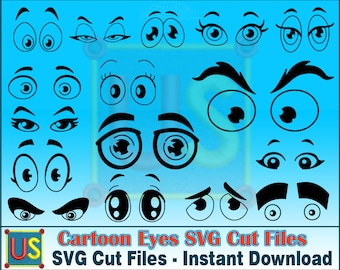 Cartoon Eyes SVG Cut Files: Cricut & Silhouette (Digital Download)