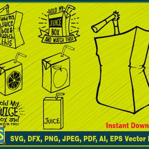 Juice Box - Bundle Pack - Cut File for Cricut, Silhouette - INSTANT DOWNLOAD SVG, dfx, png, jpeg, pdf, ai, eps Vector Files