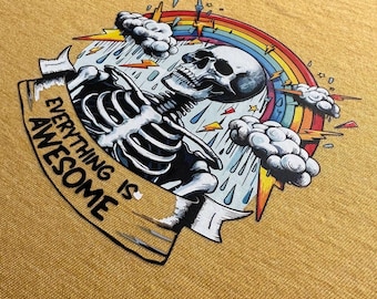 Sudadera con capucha de calavera "Todo es genial"