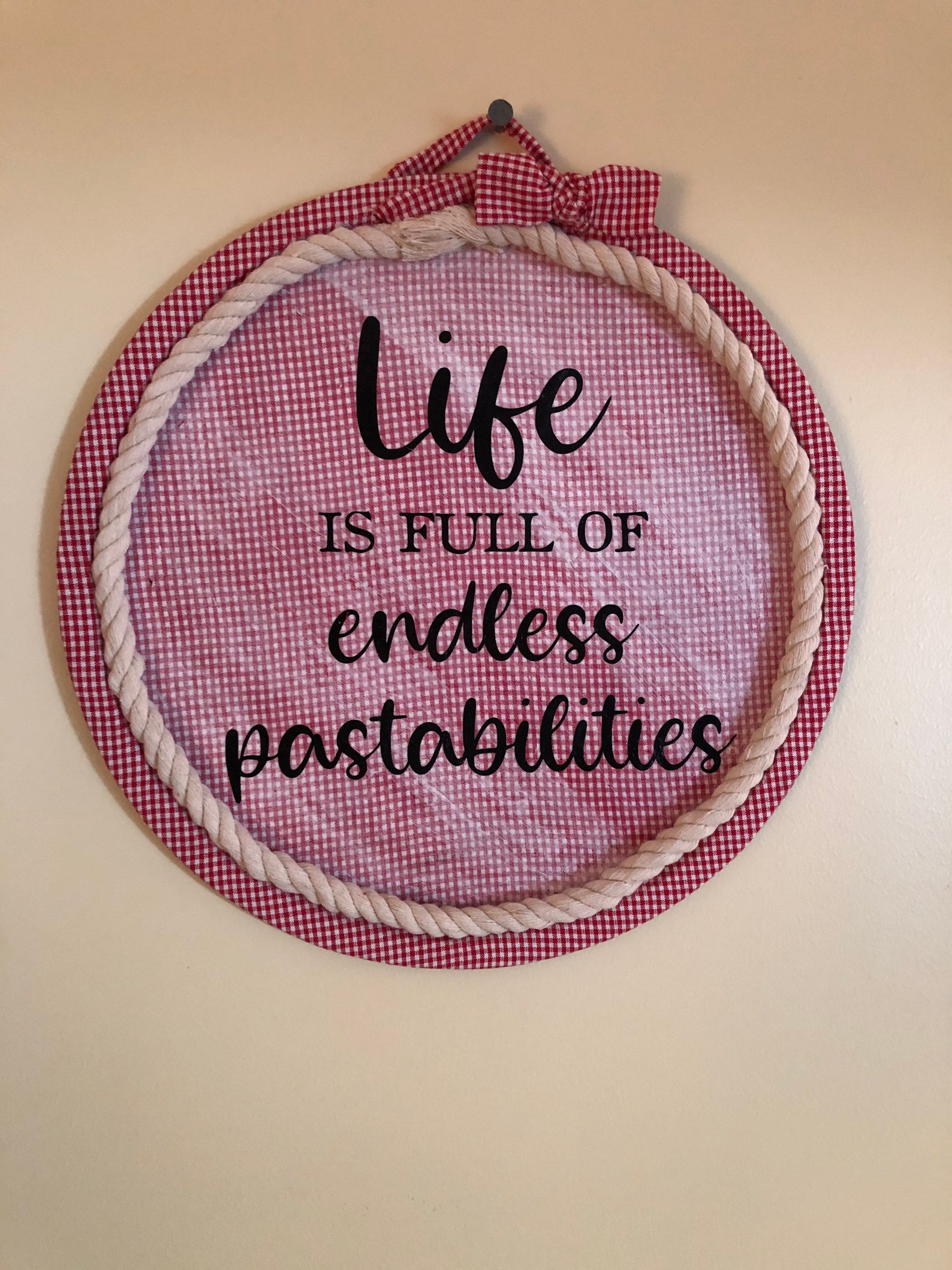Life is Full of Endless Pastabilities Kitchen Sign 13x13in Etsy