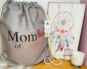 Turnbeutel personalisiert / Turnbeutel zum Muttertag / MOM-BAG / Muttertag