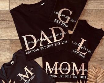 Personalisiertes T-Shirt / Mom Shirt / Dad Shirt / Familyshirts / 100%Baumwolle / Muttertag / Vatertag/ Mama Tochter T-Shirts / Mamashirt