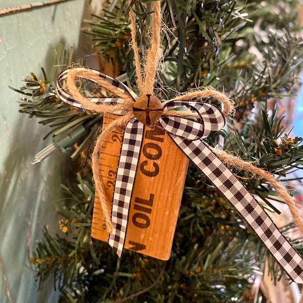 Salvaged Ruler Christmas Ornament