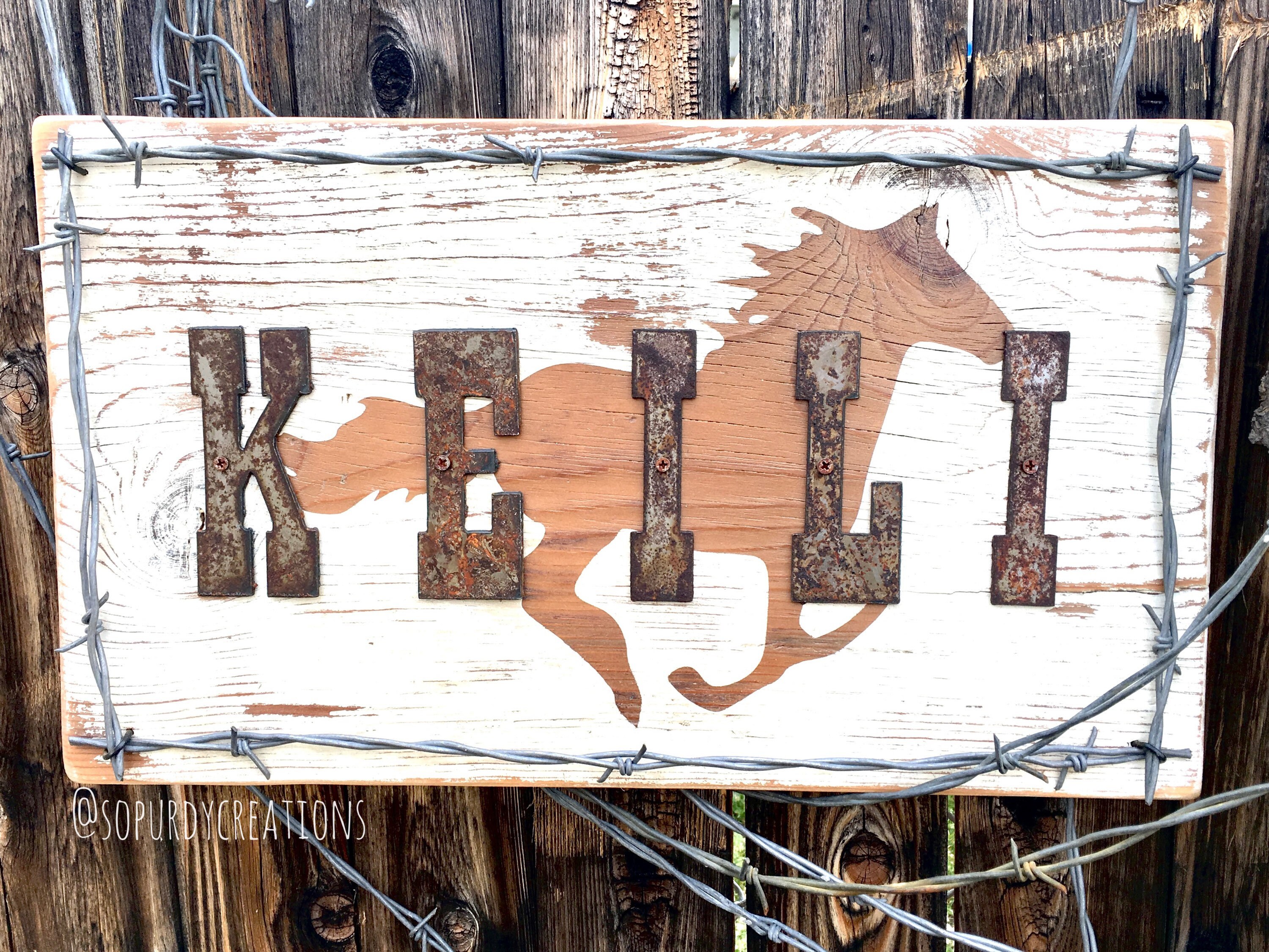 Rustic Handmade Signs With Barbed Wire - Etsy
