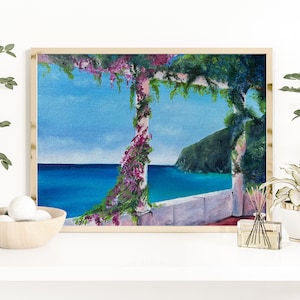 Original Oil Painting Italien Landscape Italy Painting Ocean Artwork Canvas Art Classic Painting direct from Artist Flower Painting