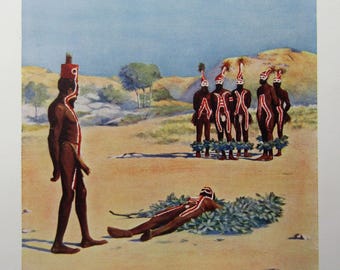 Australische Ureinwohner Corroboree Zeremonienszene 1913