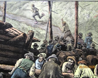 Impression couleur à la main de la cabine de squatter de démolition de Leadville CO 1879