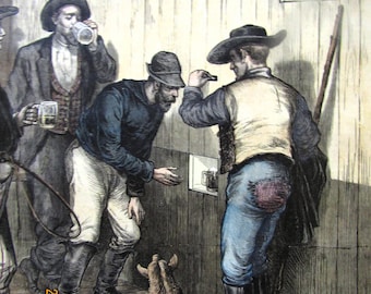 Colorado Springs Evading the Liquor Law 1879 Hand Colored Print