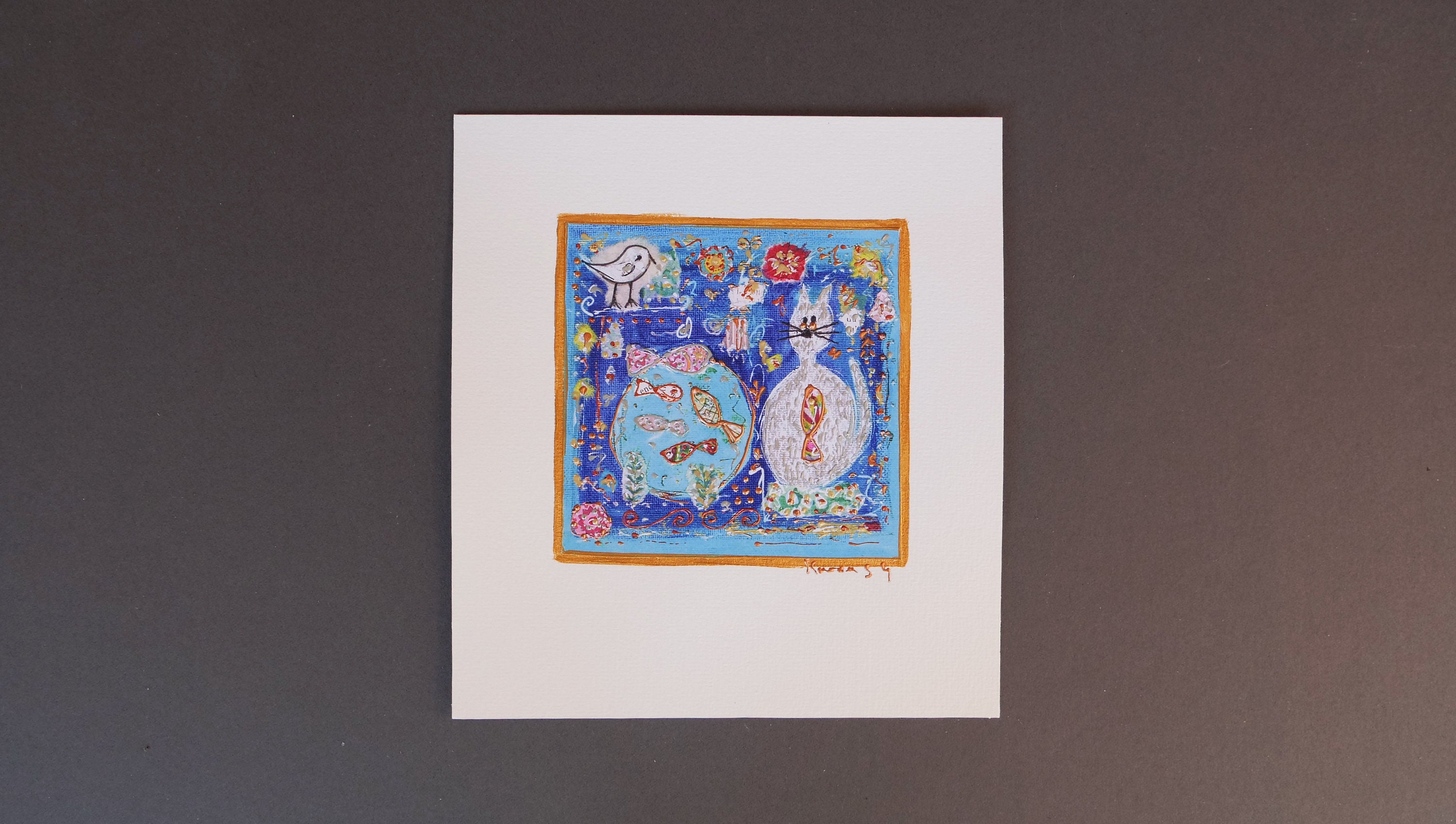 Collection Les Chats 01 - Reproduction à Encadrer de 17.5x16cm