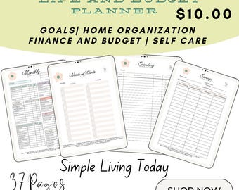 Life and Budget Planner| 37 Page Digital Download