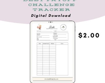 Debt Payoff Challenge  Tracker | Financial Tracker Forms