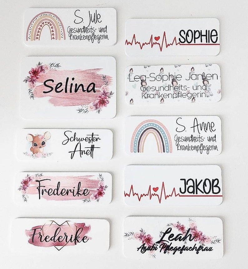 Namensschild Ansteckschild Krankenschwester personalisierbar und individuelle Schilder Bild 1