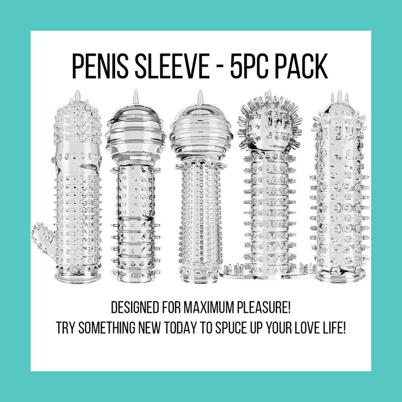 Penis Sleeve Extender 5 Pack Cock Enlarger Sex Toy Masturbate Stimulate Adult Play Toy Ribbed Delay Ejaculation Christmas Gift Valentine 