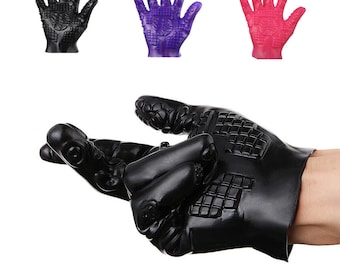 Masturbating Sex Hand Finger Glove Sex Toy 'Mature' Pleasure Masturbate Adult Tool Gift Christmas Love Valentines Purple Pink Black