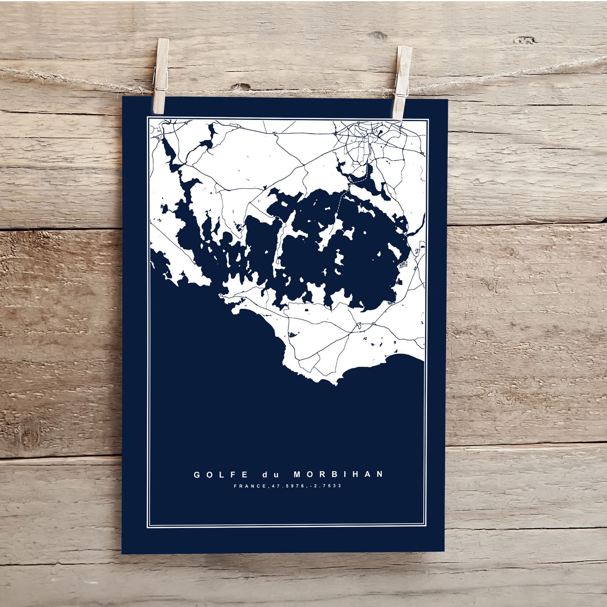 Le Golfe Du Morbihan, Affiche Minimaliste Golfe Morbihan, Décoration Murale France